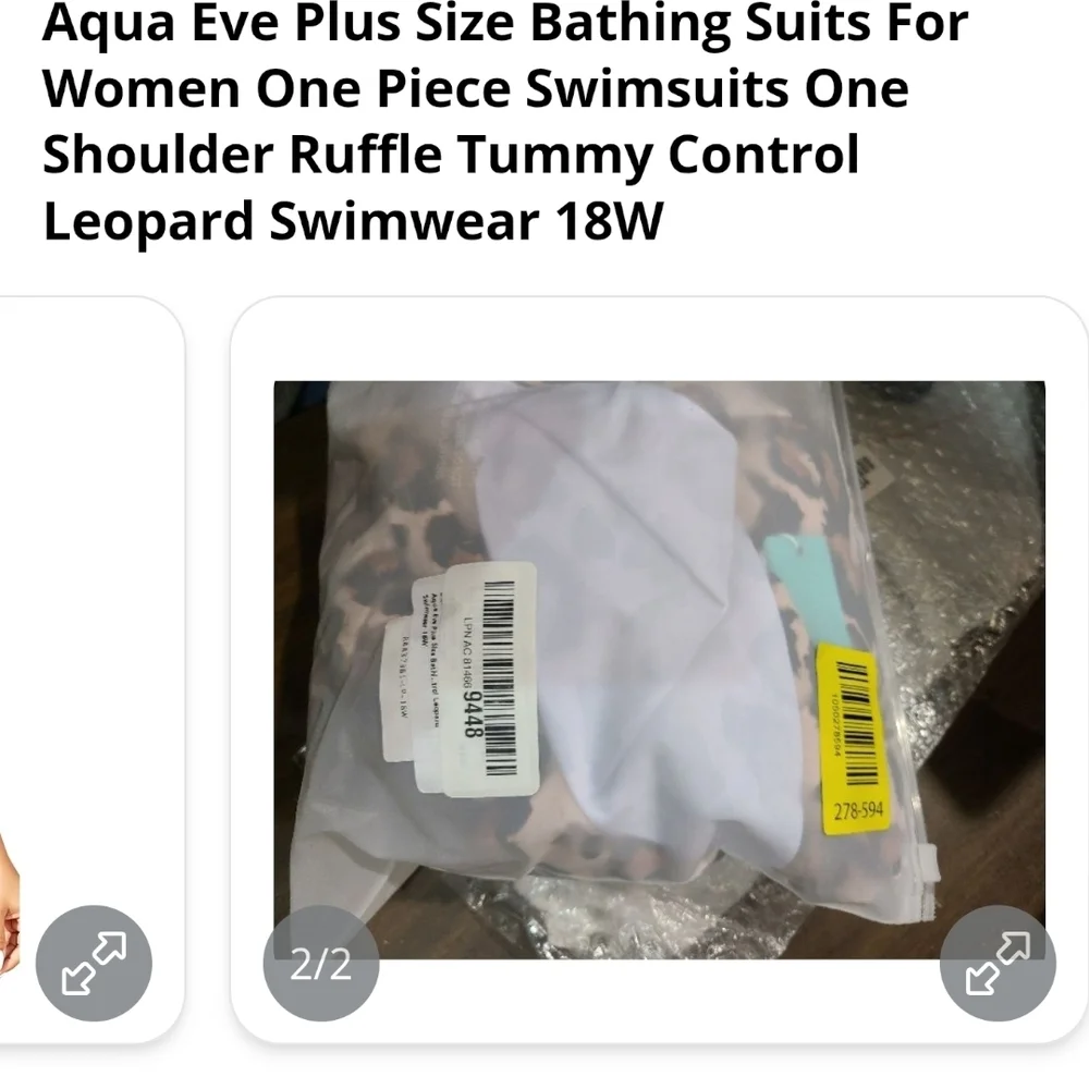 AQUA EVE - 18W Elegant Leopard Print One Shoulder Swim Suit - Picture 9 of 10